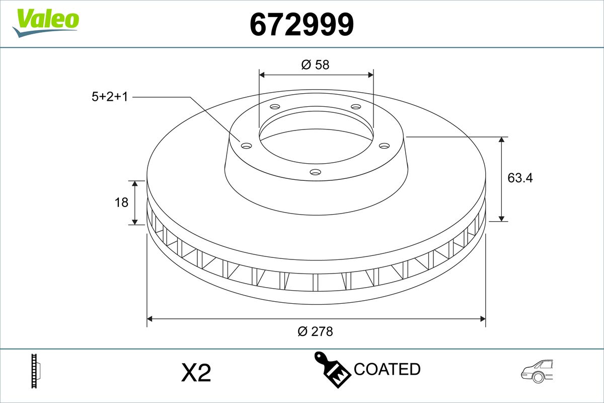 VALEO 672999 Bromsskiva